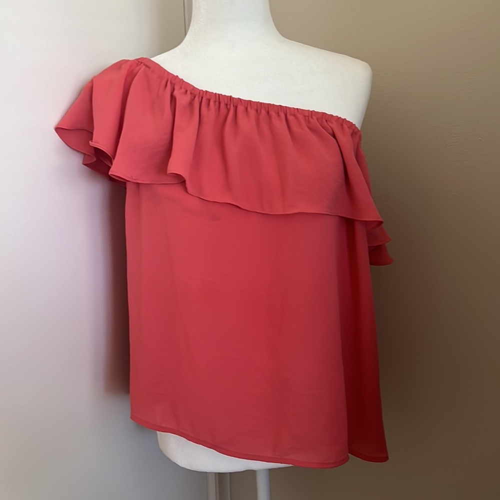 Maeve Blush Pink off the shoulder crop Top M